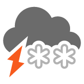 Coperto con temporali nevosi